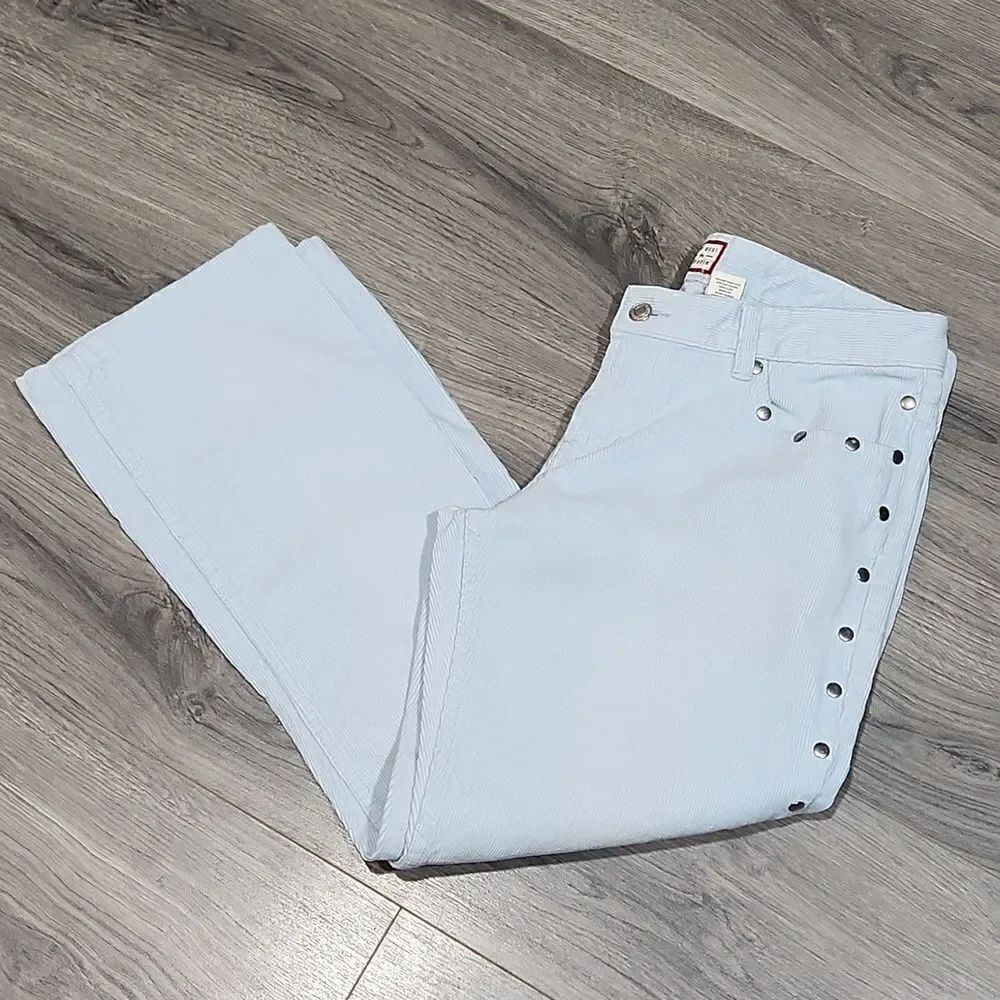 Old Navy Vintage Baby Blue Studded Corduroy Straight Leg Pants